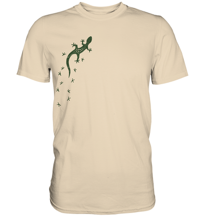 Gecko Eidechse Silhouette dunkel - Premium Shirt