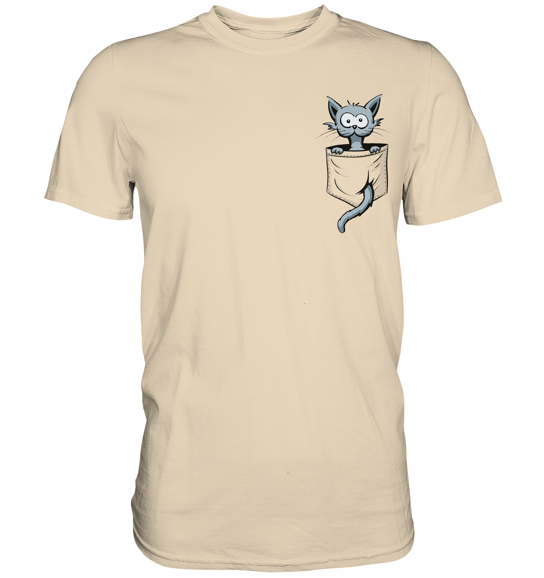 Verrückte Katze in Deiner Brust-Tasche - Premium Shirt