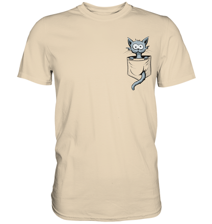 Verrückte Katze in Deiner Brust-Tasche - Premium Shirt