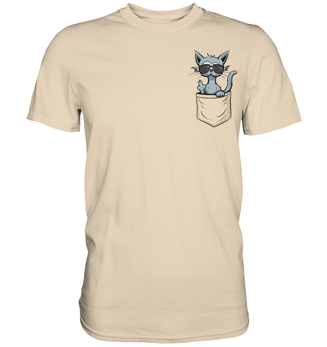 "Fuck Off" Mittelfinger Katze in der Tasche - Premium Shirt
