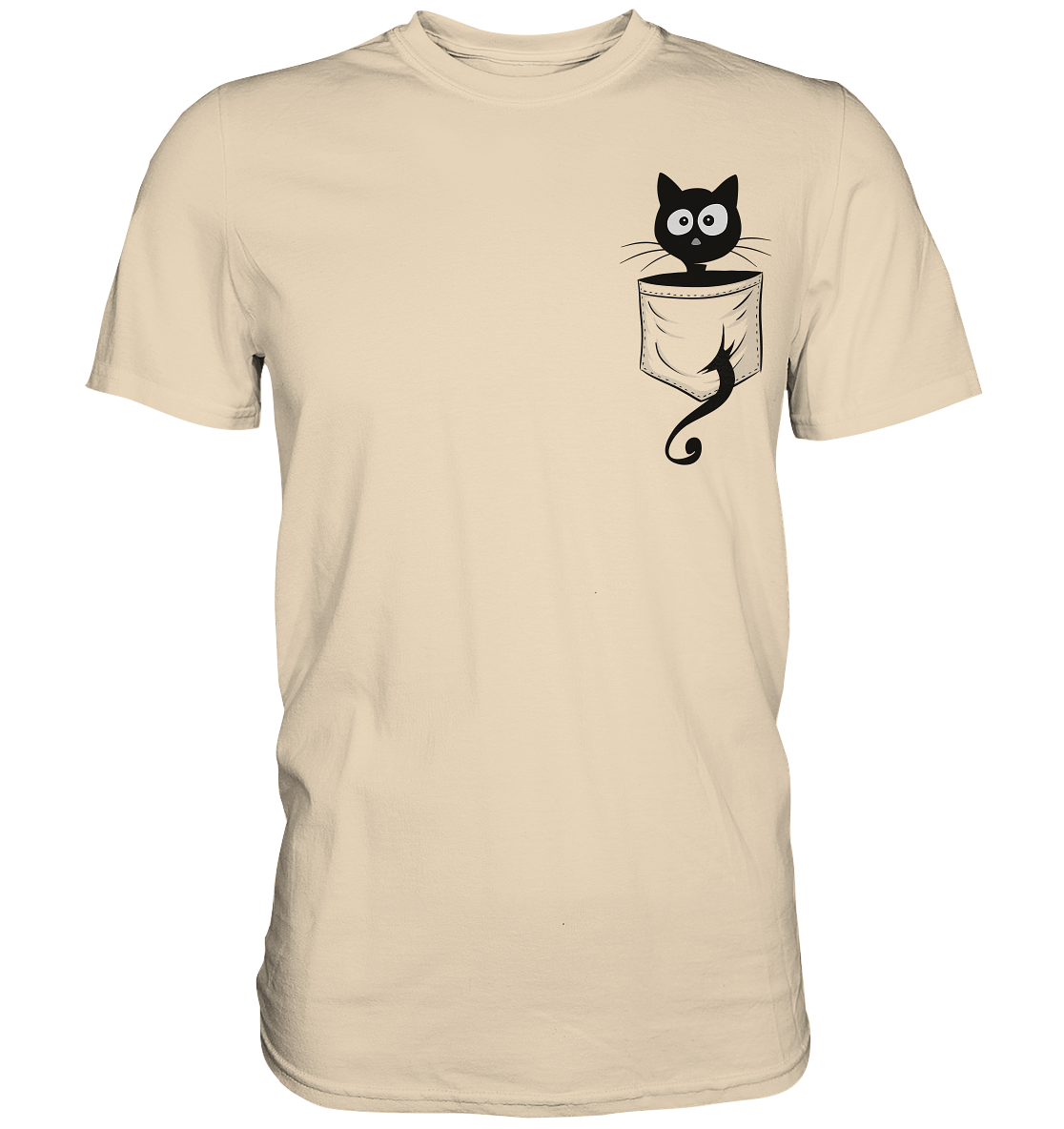 Schwarze Katze in der Tasche - Premium Shirt