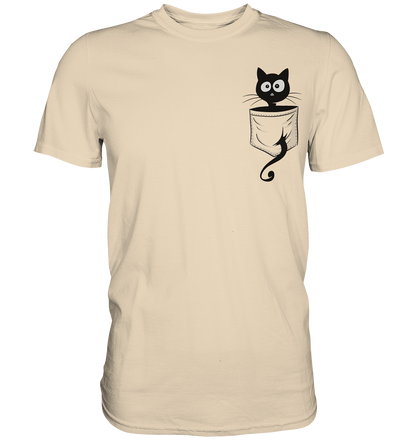 Schwarze Katze in der Tasche - Premium Shirt