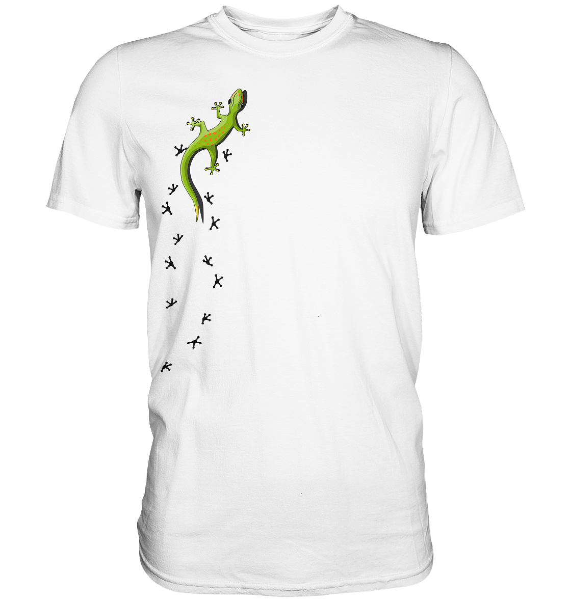 Kletternder Gecko mit Spuren - Premium Shirt