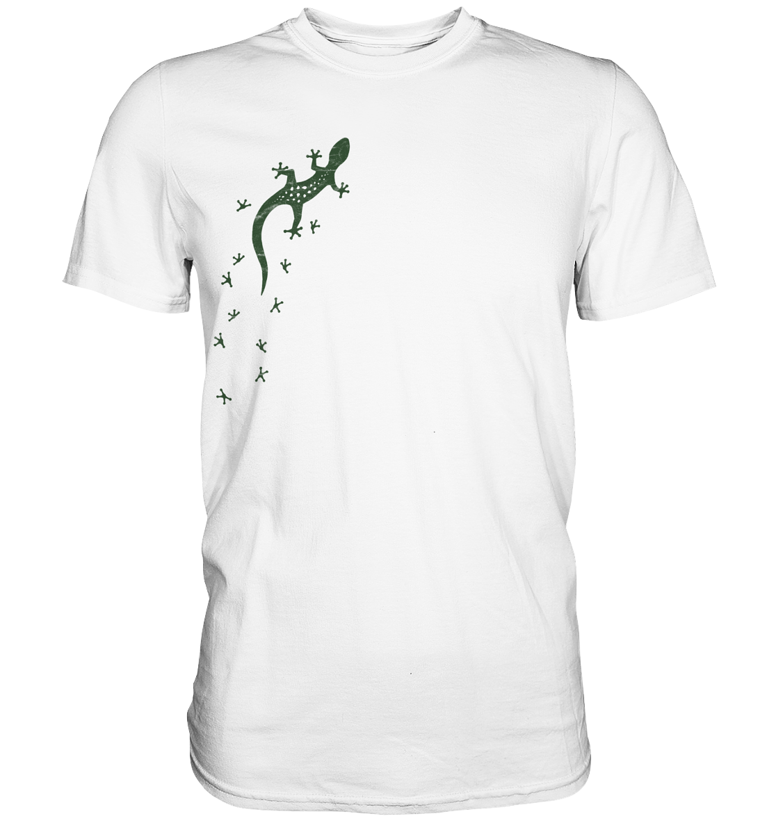 Gecko Eidechse Silhouette dunkel - Premium Shirt