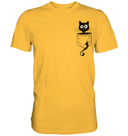Schwarze Katze in der Tasche - Premium Shirt