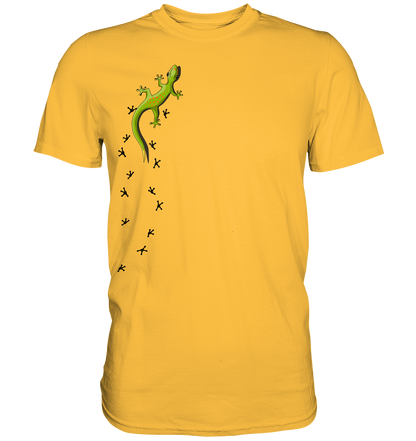 Kletternder Gecko mit Spuren - Premium Shirt