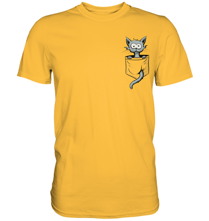 Verrückte Katze in Deiner Brust-Tasche - Premium Shirt