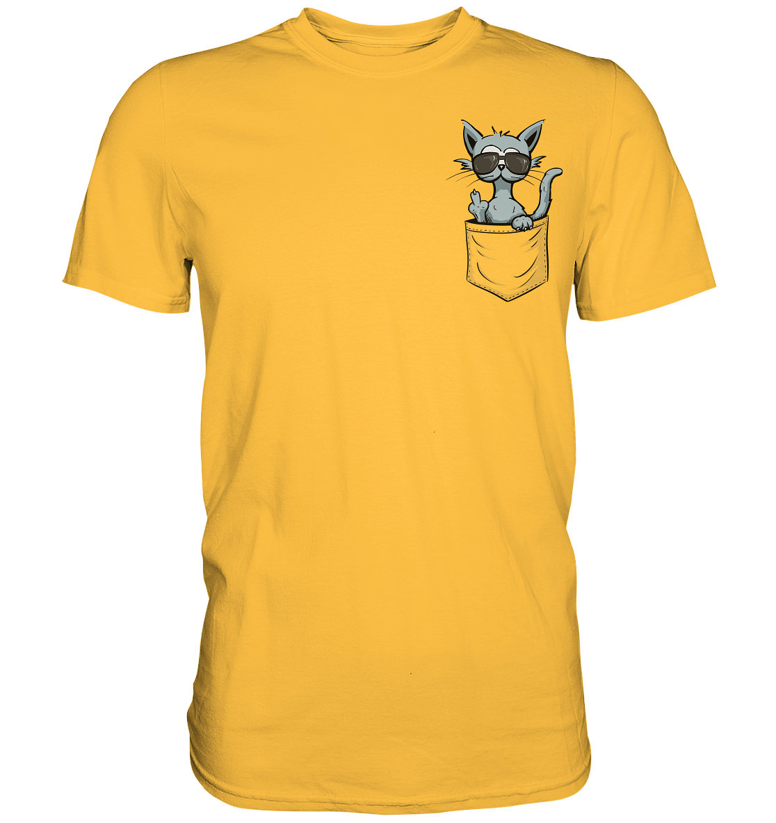 "Fuck Off" Mittelfinger Katze in der Tasche - Premium Shirt