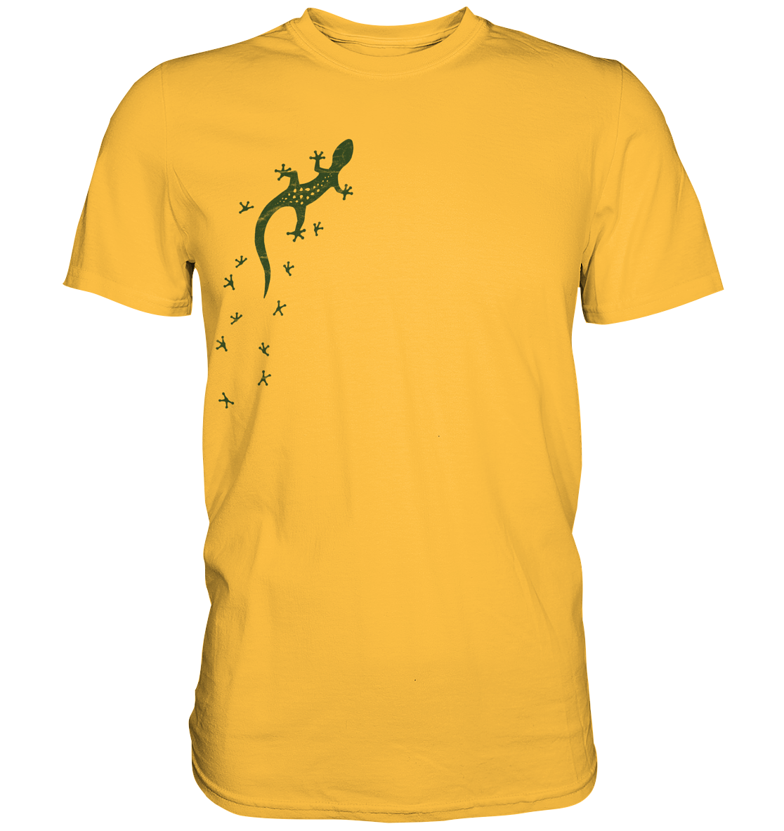 Gecko Eidechse Silhouette dunkel - Premium Shirt