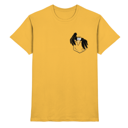 Kleiner Rabe | schwarze Krähe In Tasche - Premium Shirt