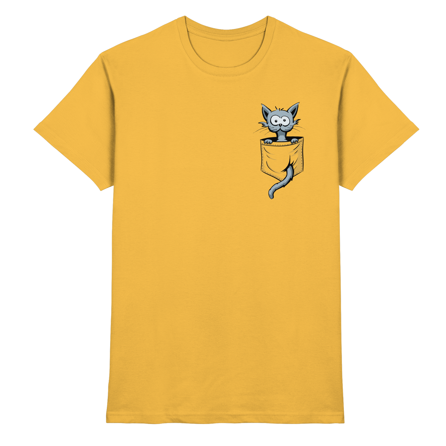 Verrückte Katze in Deiner Brust-Tasche - Premium Shirt