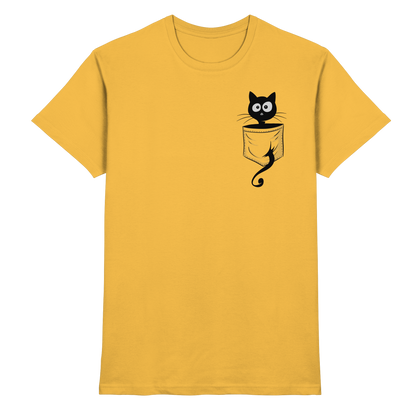 Schwarze Katze in der Tasche - Premium Shirt