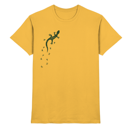 Gecko Eidechse Silhouette dunkel - Premium Shirt