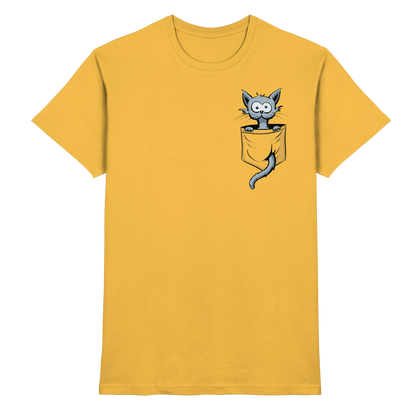 Verrückte Katze in Deiner Brust-Tasche - Premium Shirt