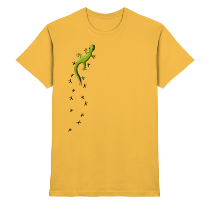 Kletternder Gecko mit Spuren - Premium Shirt