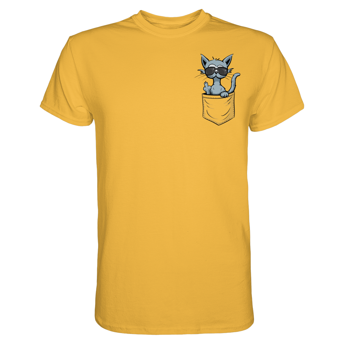 "Fuck Off" Mittelfinger Katze in der Tasche - Premium Shirt