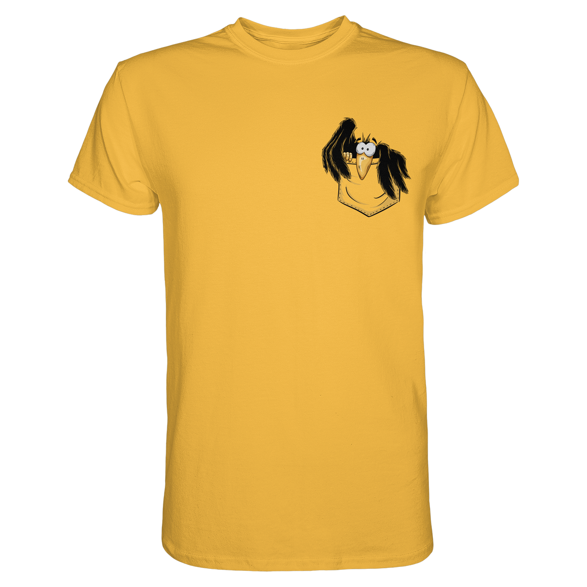 Kleiner Rabe | schwarze Krähe In Tasche - Premium Shirt