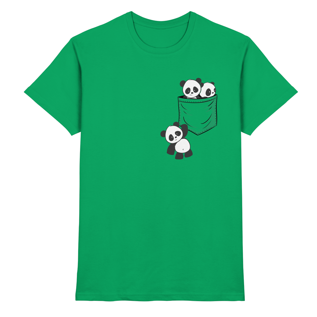 Kawaii Pandas in der Tasche - Premium Shirt