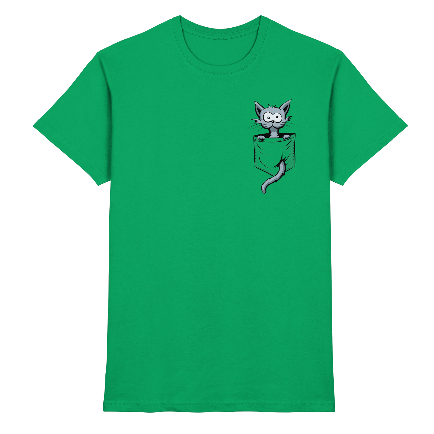 Verrückte Katze in Deiner Brust-Tasche - Premium Shirt