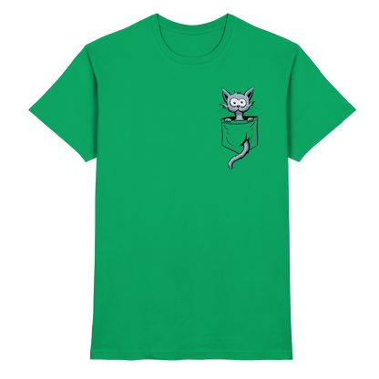 Verrückte Katze in Deiner Brust-Tasche - Premium Shirt