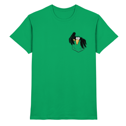 Kleiner Rabe | schwarze Krähe In Tasche - Premium Shirt