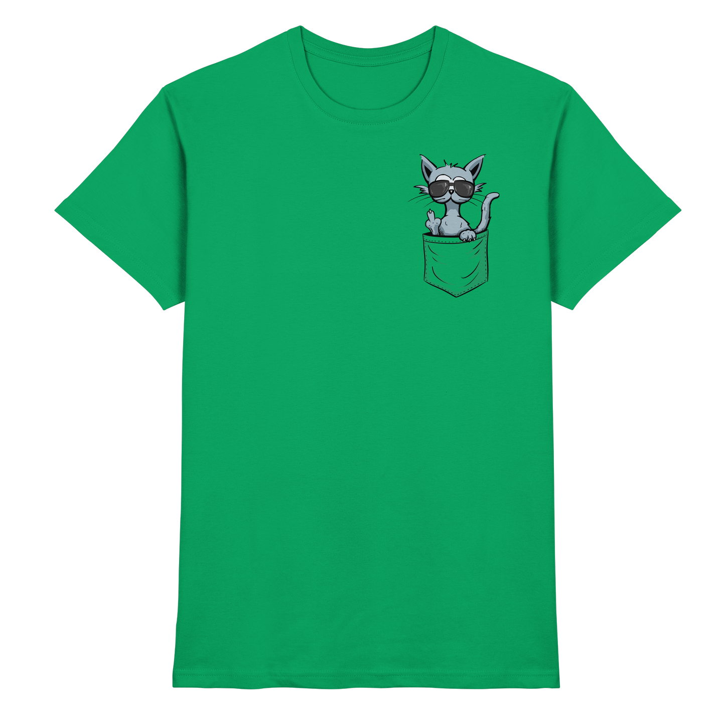 "Fuck Off" Mittelfinger Katze in der Tasche - Premium Shirt