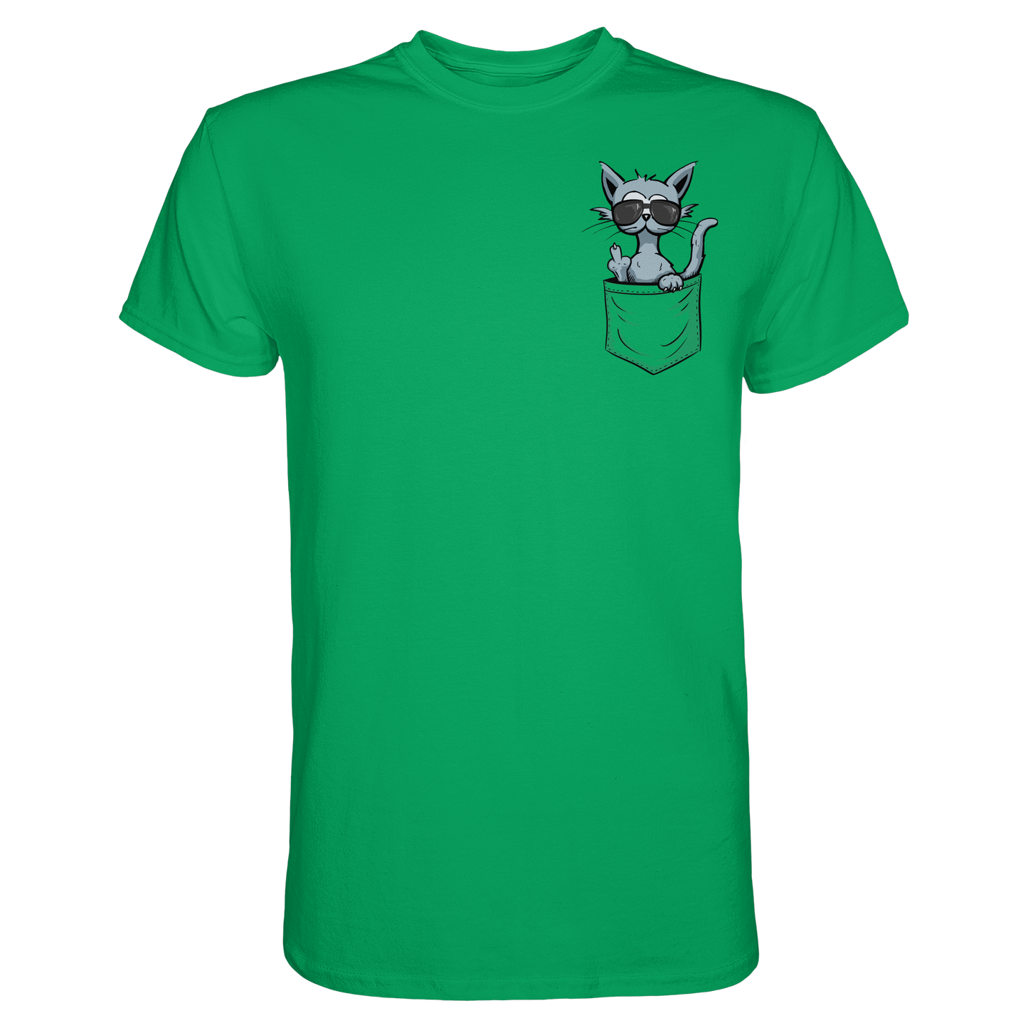 "Fuck Off" Mittelfinger Katze in der Tasche - Premium Shirt