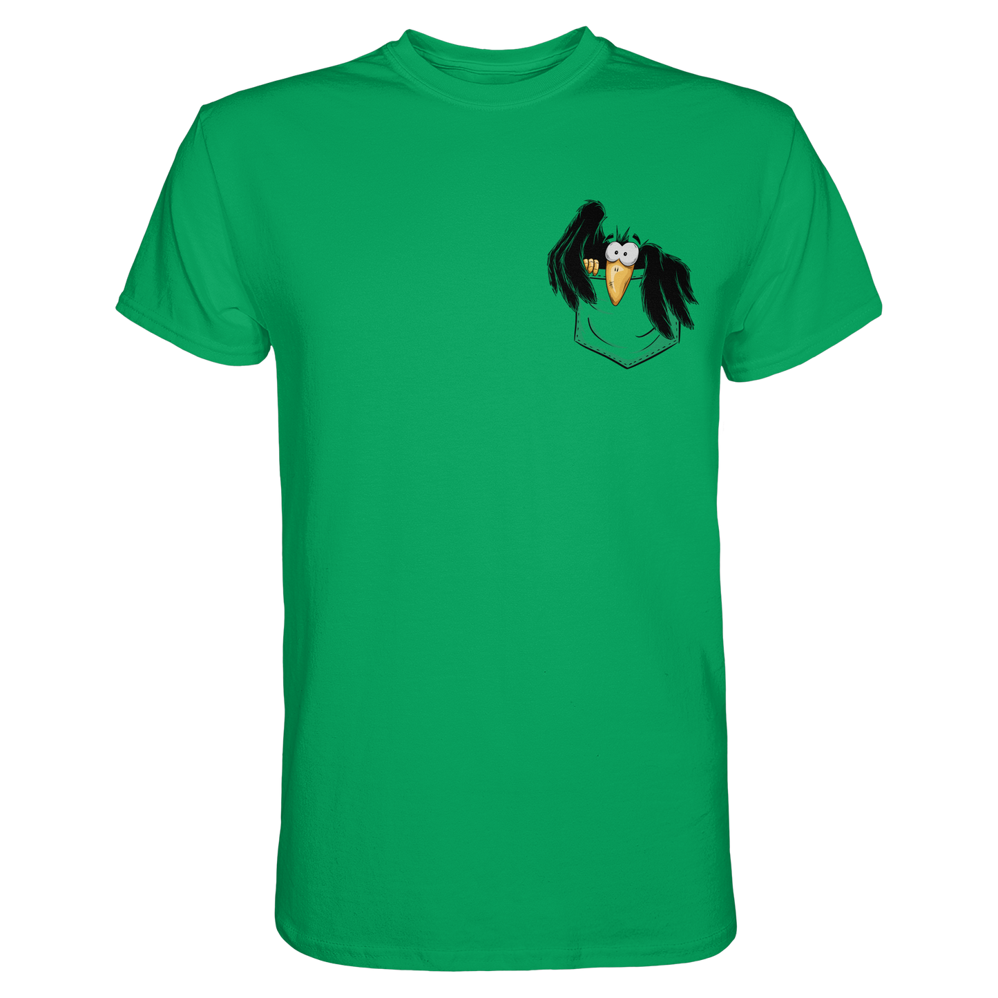 Kleiner Rabe | schwarze Krähe In Tasche - Premium Shirt