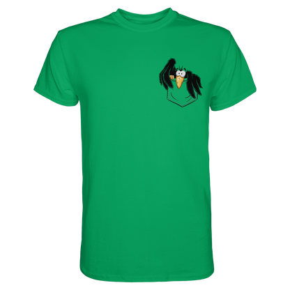 Kleiner Rabe | schwarze Krähe In Tasche - Premium Shirt