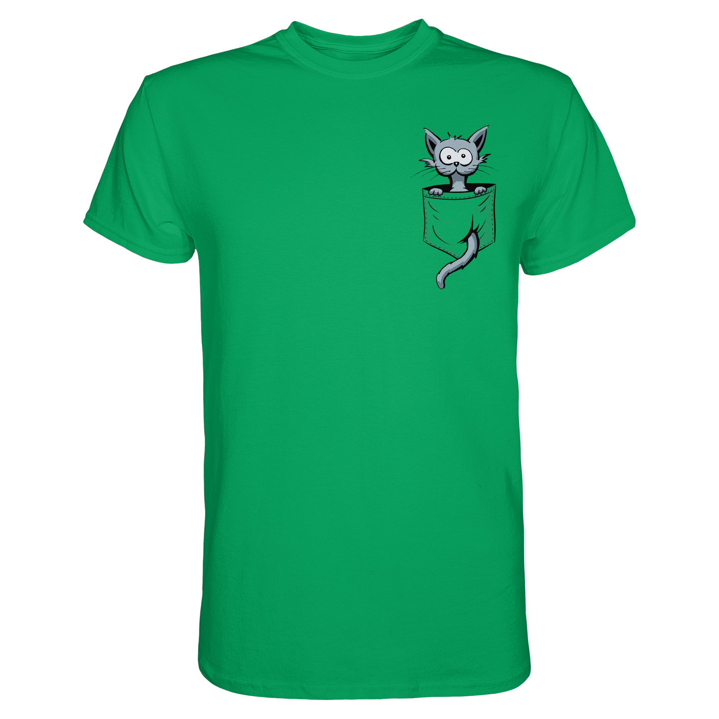 Verrückte Katze in Deiner Brust-Tasche - Premium Shirt