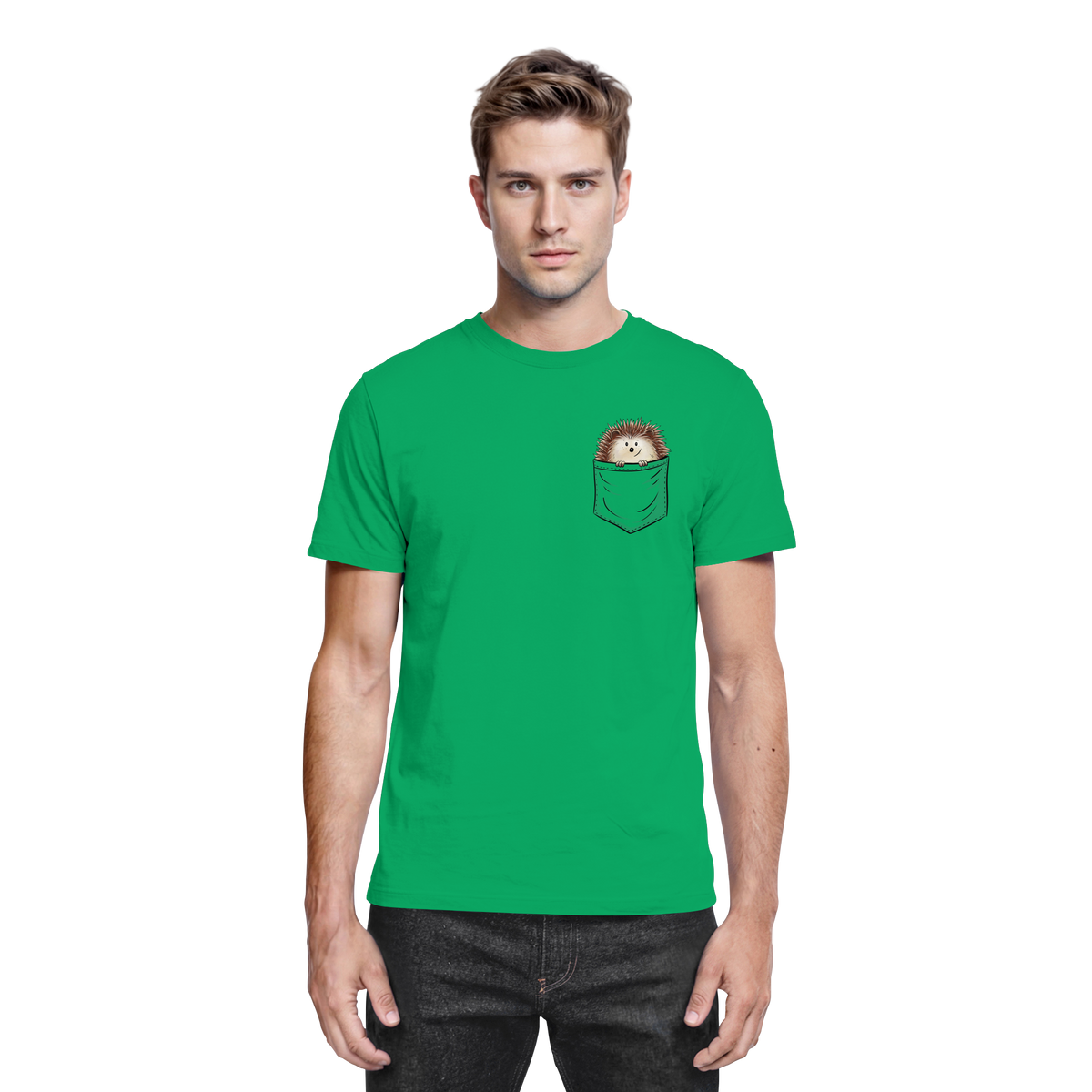 Lustiger Igel in Deiner Brust-Tasche - Premium Shirt