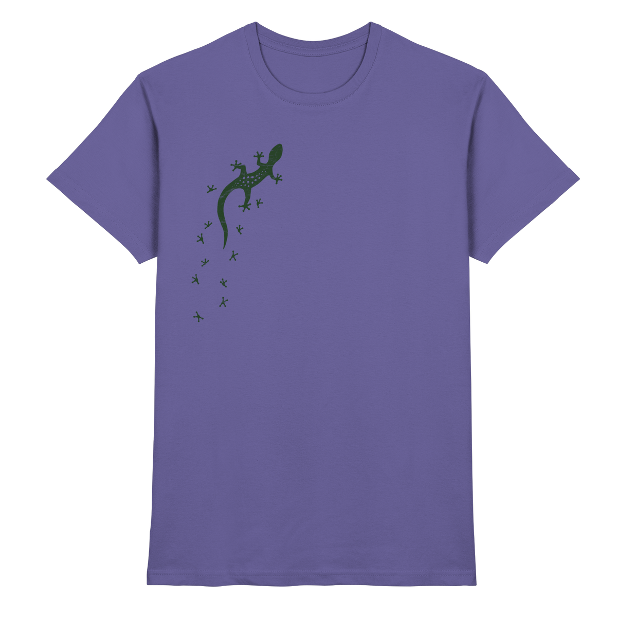 Gecko Eidechse Silhouette dunkel - Premium Shirt