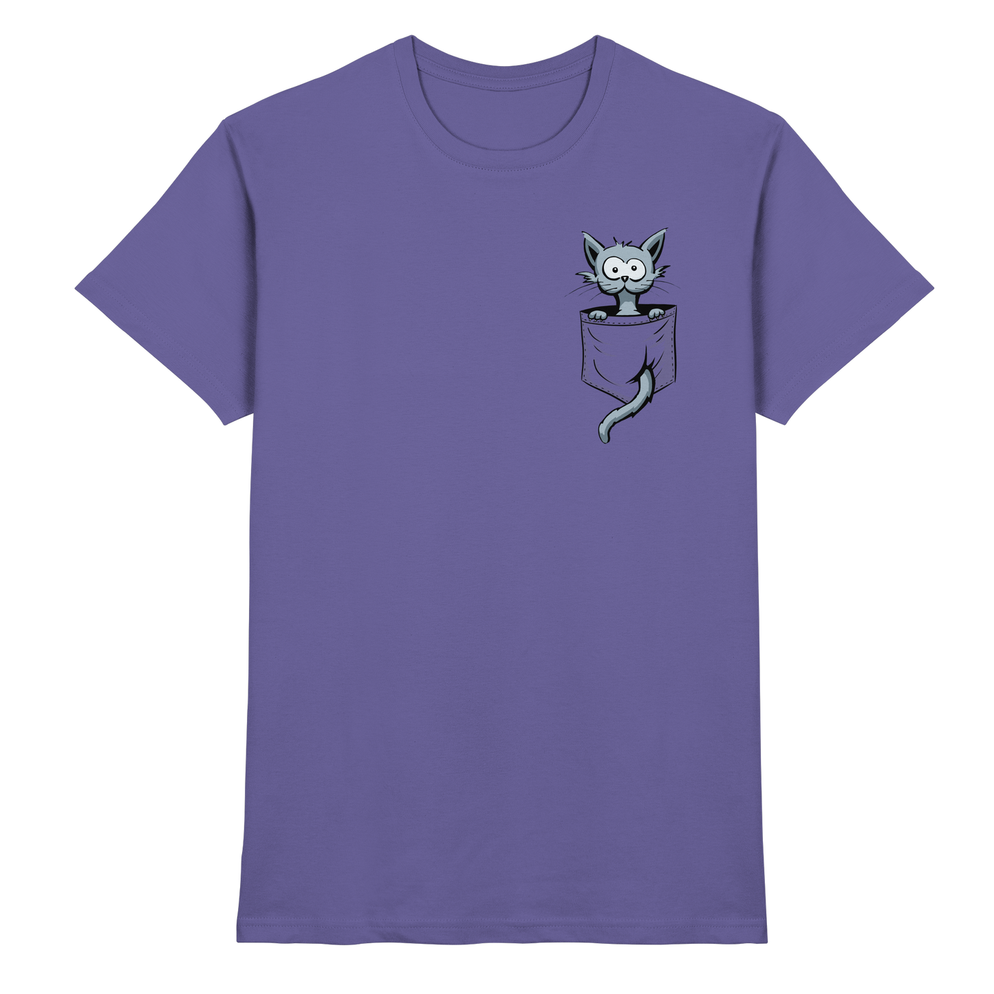 Verrückte Katze in Deiner Brust-Tasche - Premium Shirt