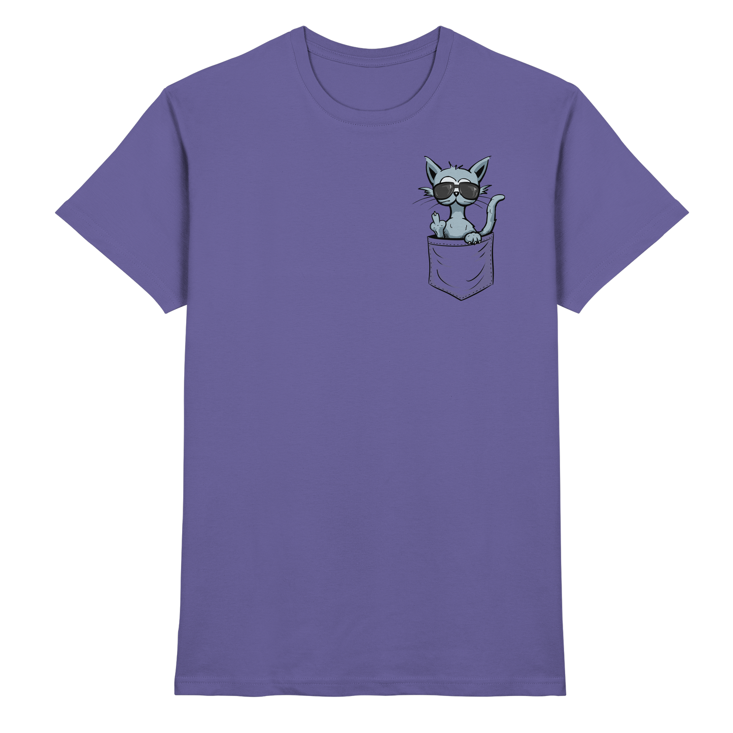 "Fuck Off" Mittelfinger Katze in der Tasche - Premium Shirt