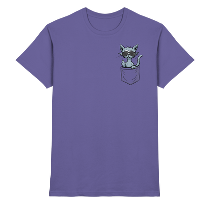 "Fuck Off" Mittelfinger Katze in der Tasche - Premium Shirt
