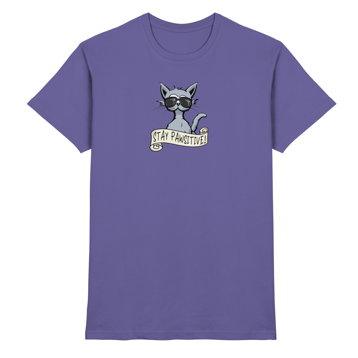 Stay Pawsitive Bleib lässig Hipster Katze - Premium Shirt