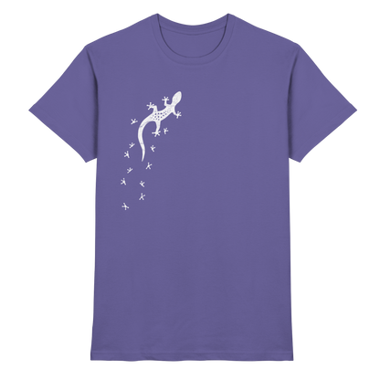 Gecko Eidechse Silhouette hell - Premium Shirt