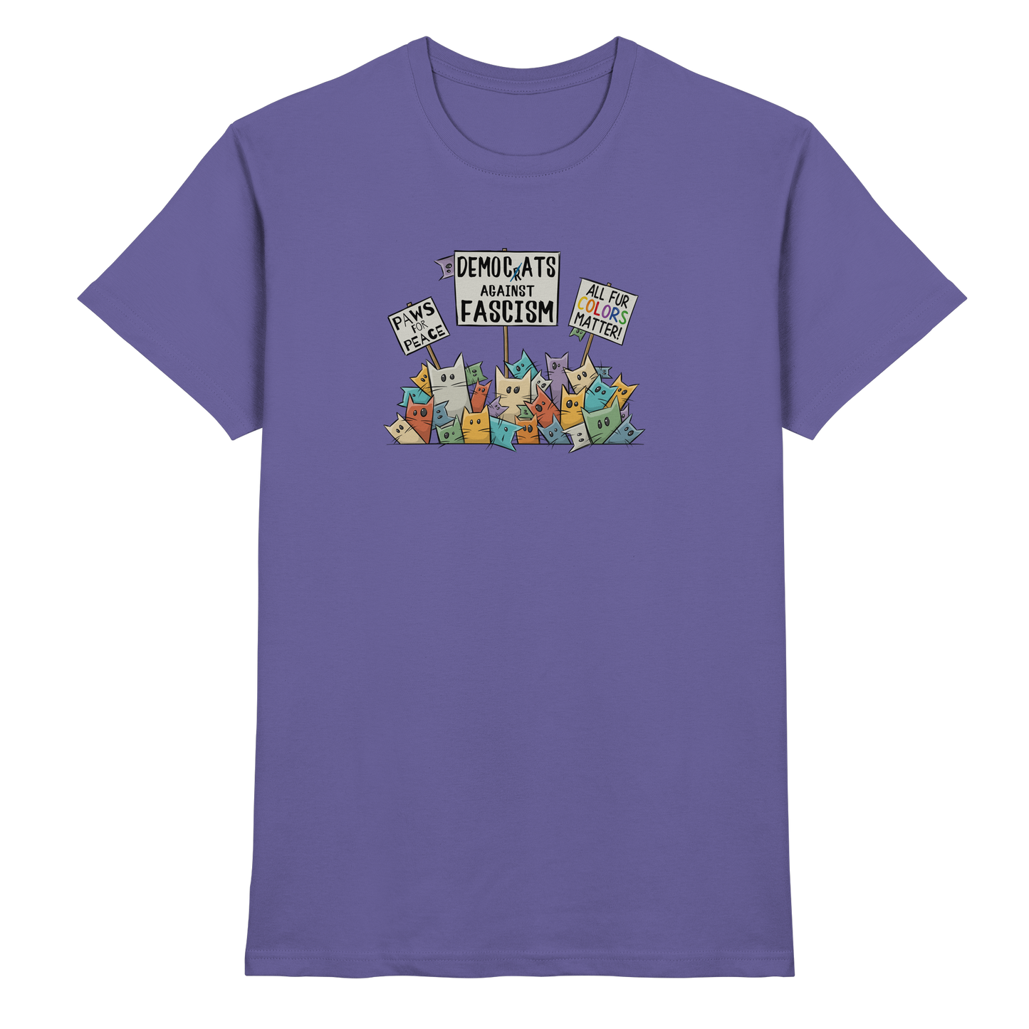 Demo-Katzen gegen Faschismus und für Vielfalt - Premium Shirt