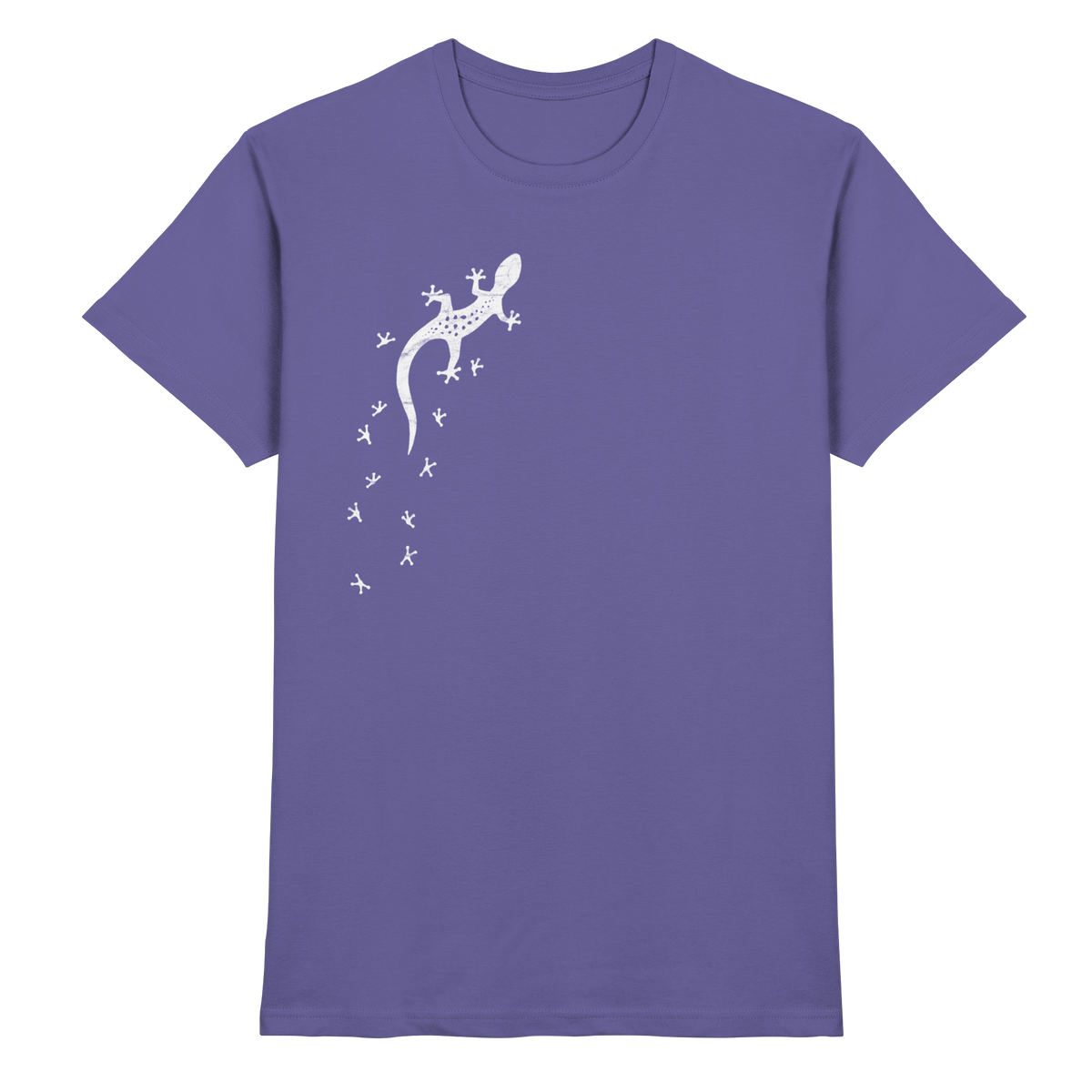 Gecko Eidechse Silhouette hell - Premium Shirt