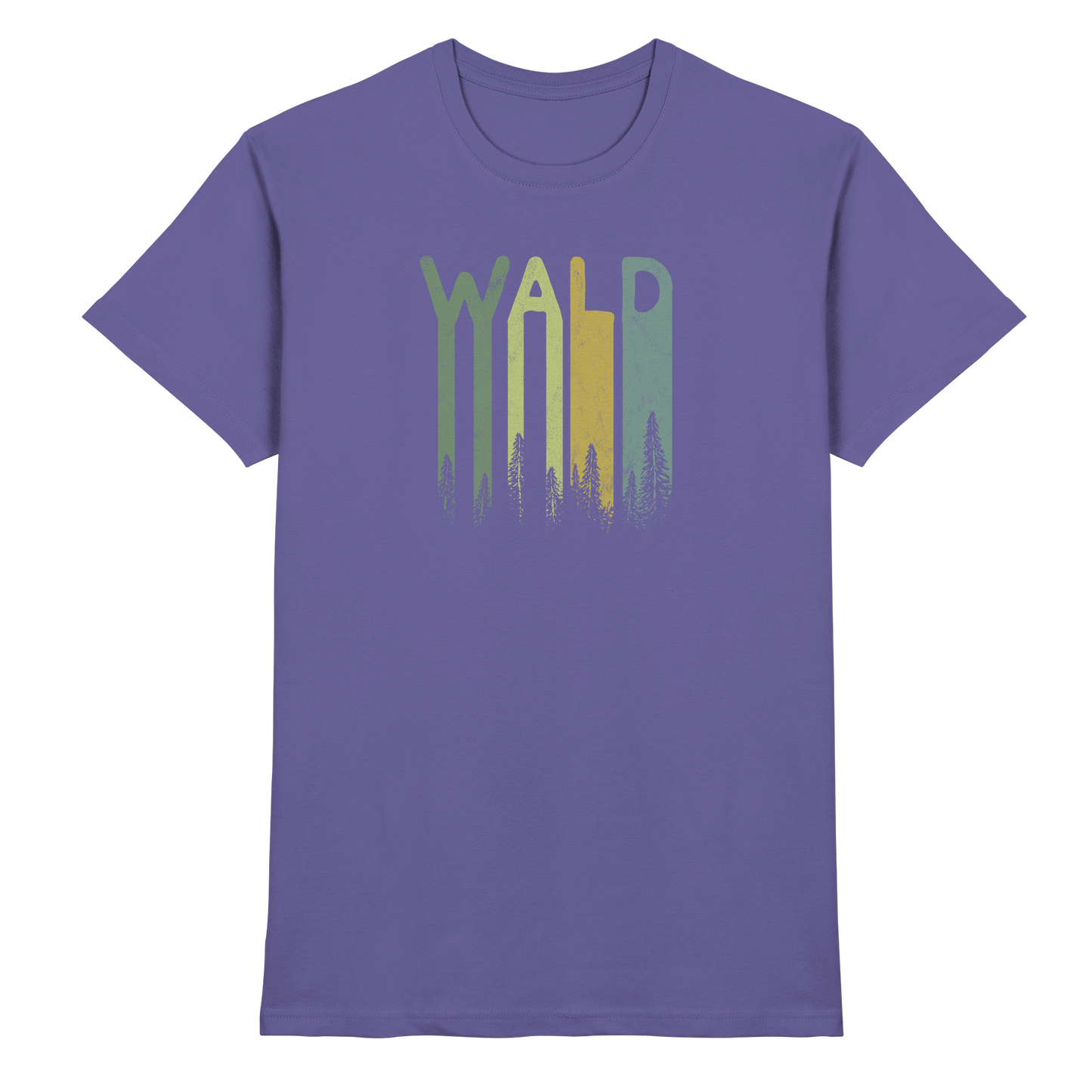 Wald Retro Forst Schriftzug - Premium Shirt