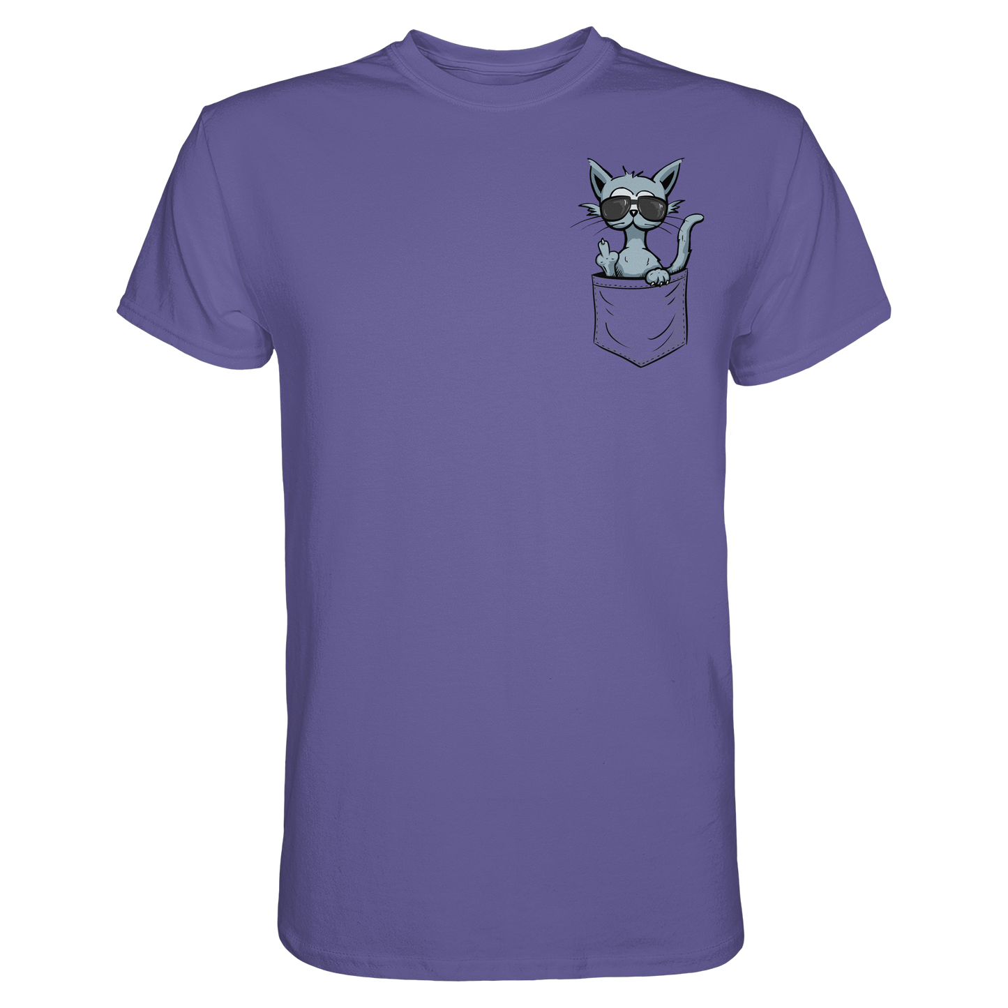 "Fuck Off" Mittelfinger Katze in der Tasche - Premium Shirt