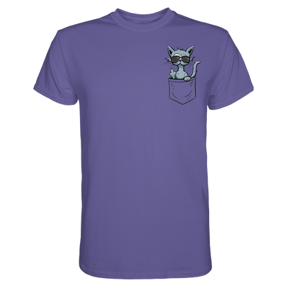 "Fuck Off" Mittelfinger Katze in der Tasche - Premium Shirt