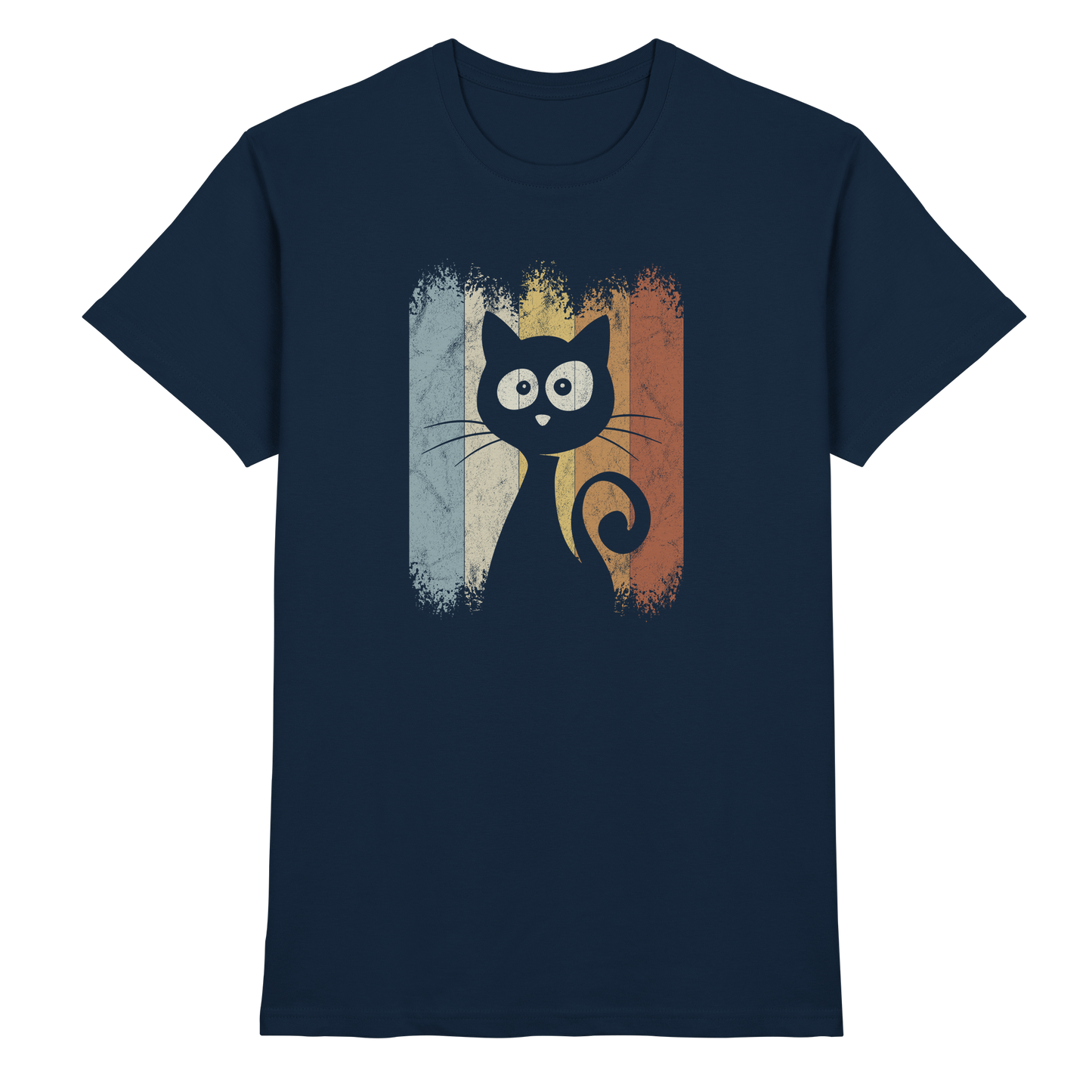 Retro Katze Silhouette - Premium Shirt