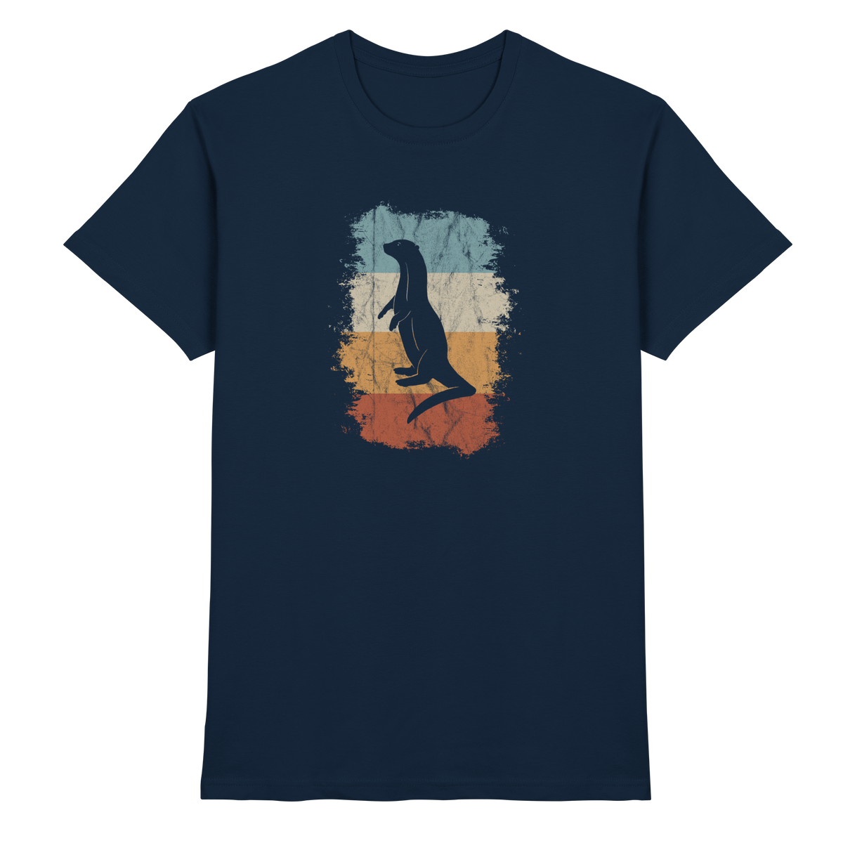 Retro Otter Fischotter Silhouette - Premium Shirt