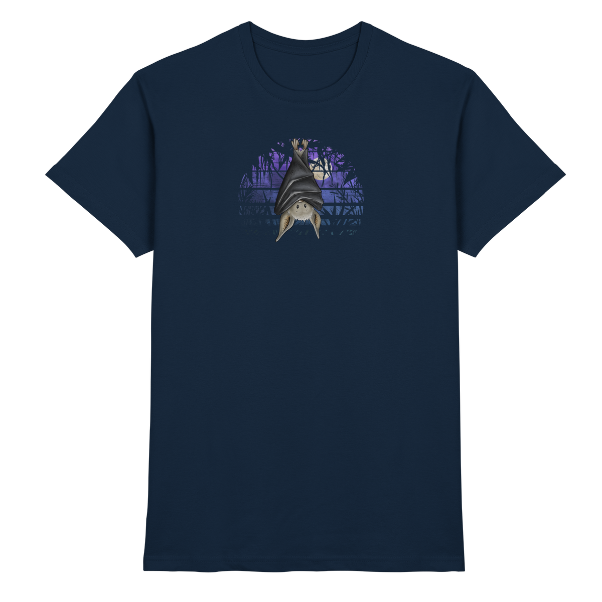 Fledermaus in blauer Nacht - Premium Shirt