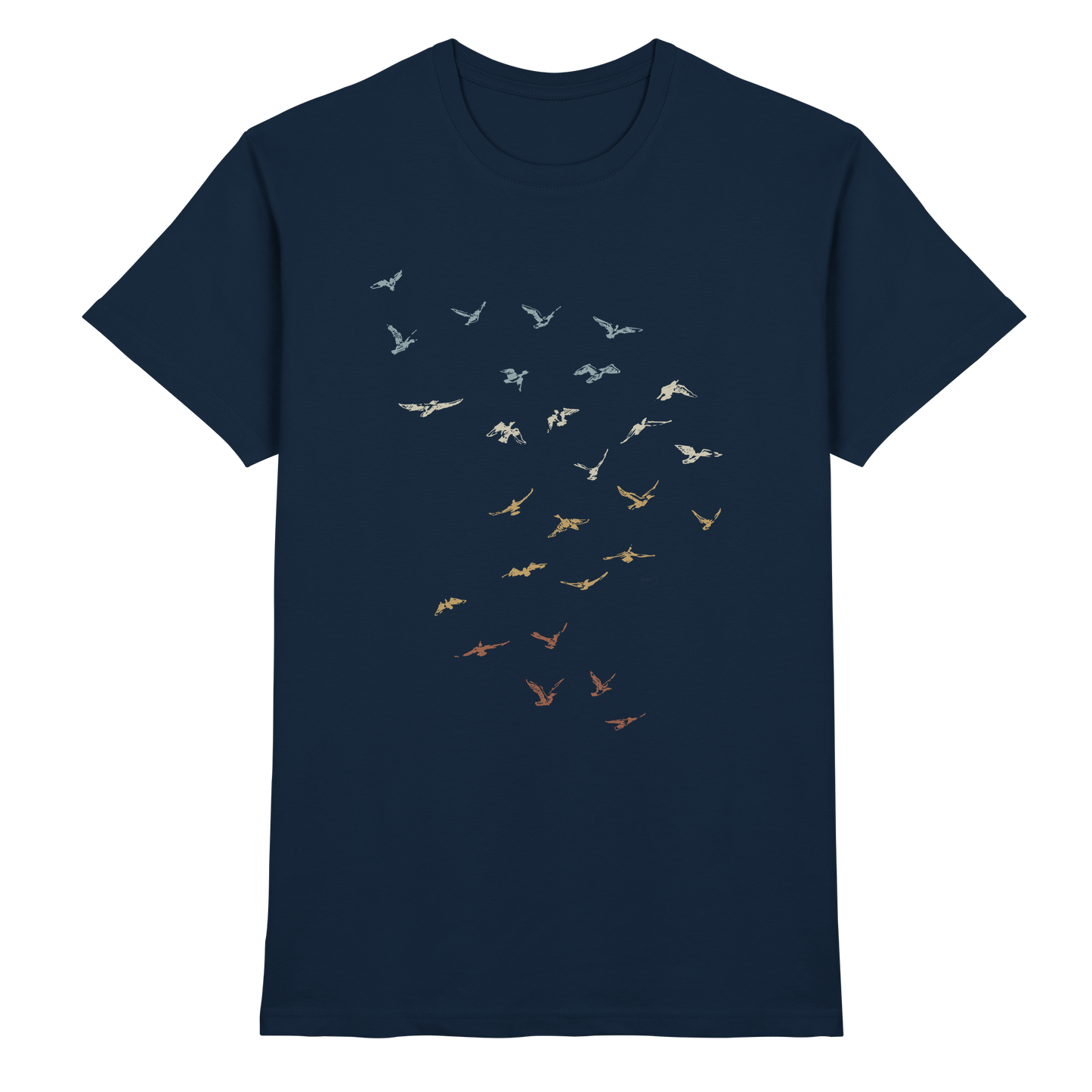 Retro Vogel Schwarm - Premium Shirt