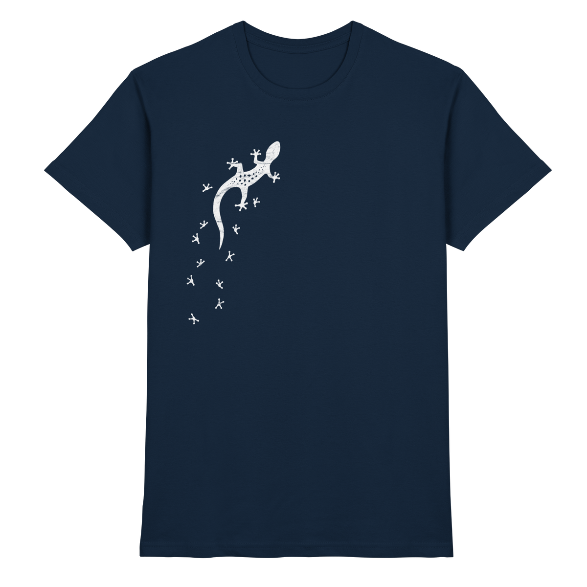 Gecko Eidechse Silhouette hell - Premium Shirt