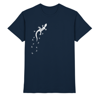 Gecko Eidechse Silhouette hell - Premium Shirt