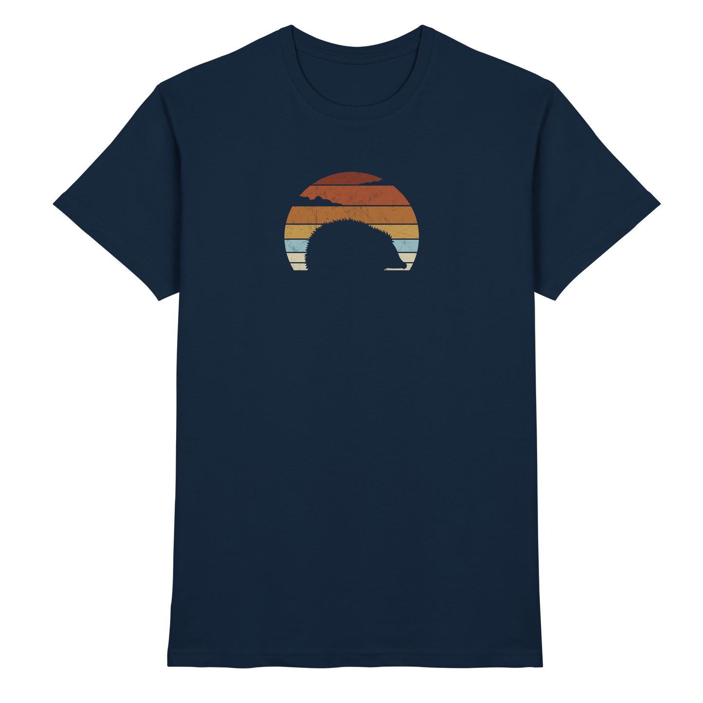 Retro Igel Silhouette im Sonnenuntergang - Premium Shirt