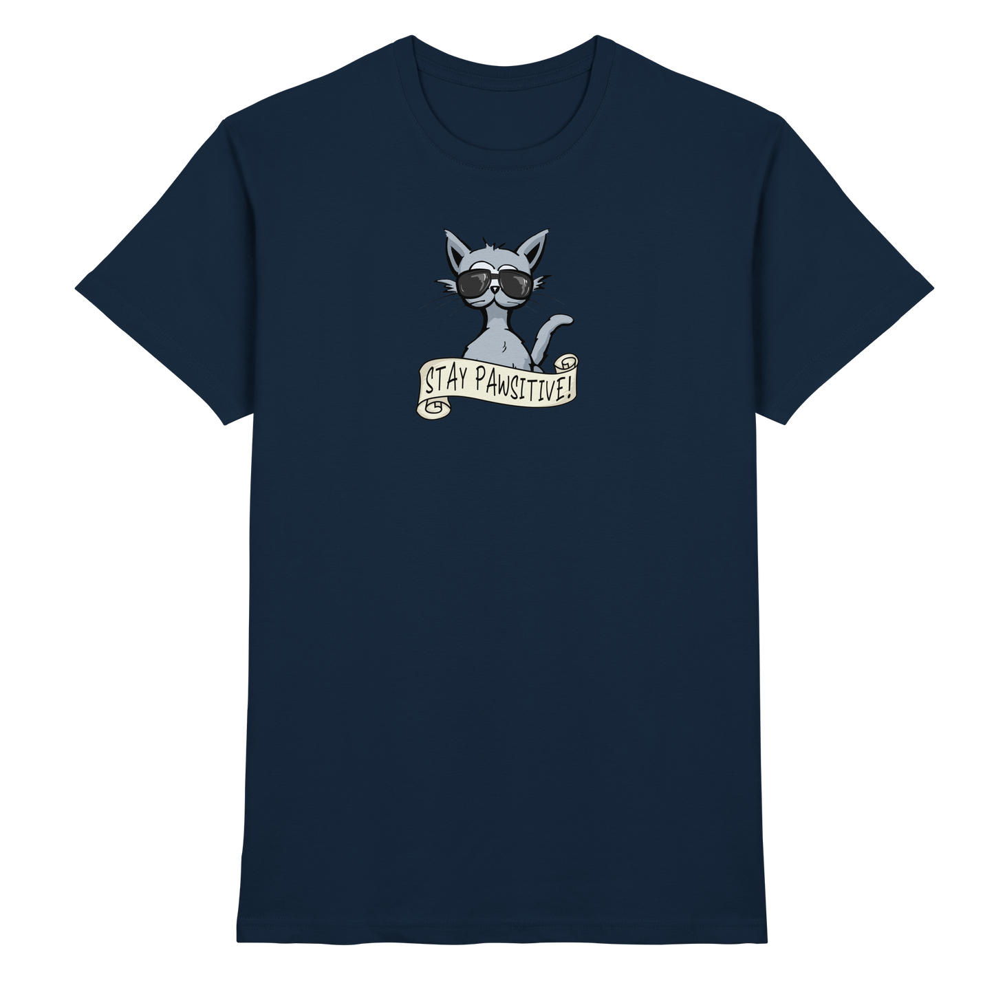 Stay Pawsitive Bleib lässig Hipster Katze - Premium Shirt